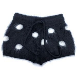 No Name Naked Cashmere Black & White Dotty Polka Dot Drawstring Boy Shorts